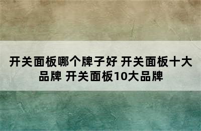 开关面板哪个牌子好 开关面板十大品牌 开关面板10大品牌